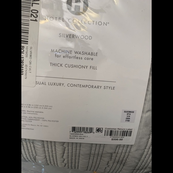 NIB Hotel Collection Silverwood Full/Queen Quilted Coverlet Blanket - Picture 4 of 12